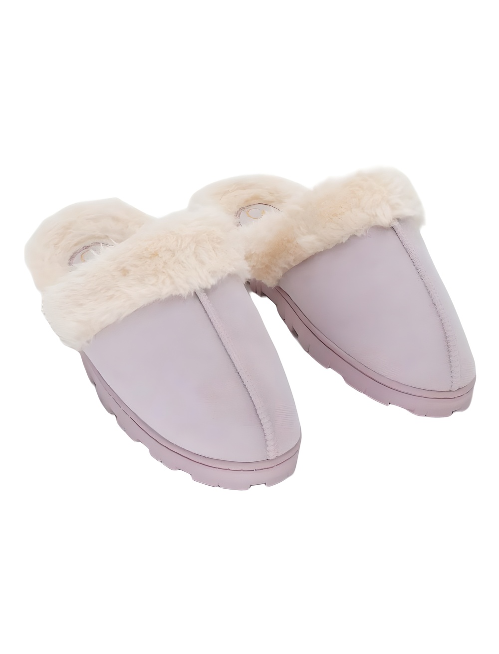 Journee Collection Kal Lilac Faux Suede Faux Fur Trim Clog Slippers Size 7-8